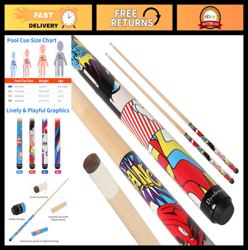 Kids short pool cue set - short, 2