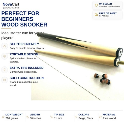 Wood snooker cue for - wood,